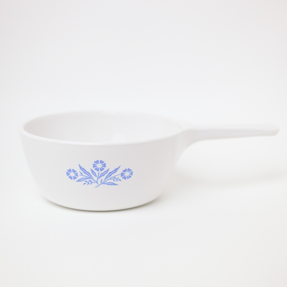 Vintage Corning Ware Saucepan P-81-B Blue Cornflower White 1 Pint Skillet MCM